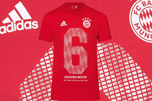 Meistershirts des FC Bayern
