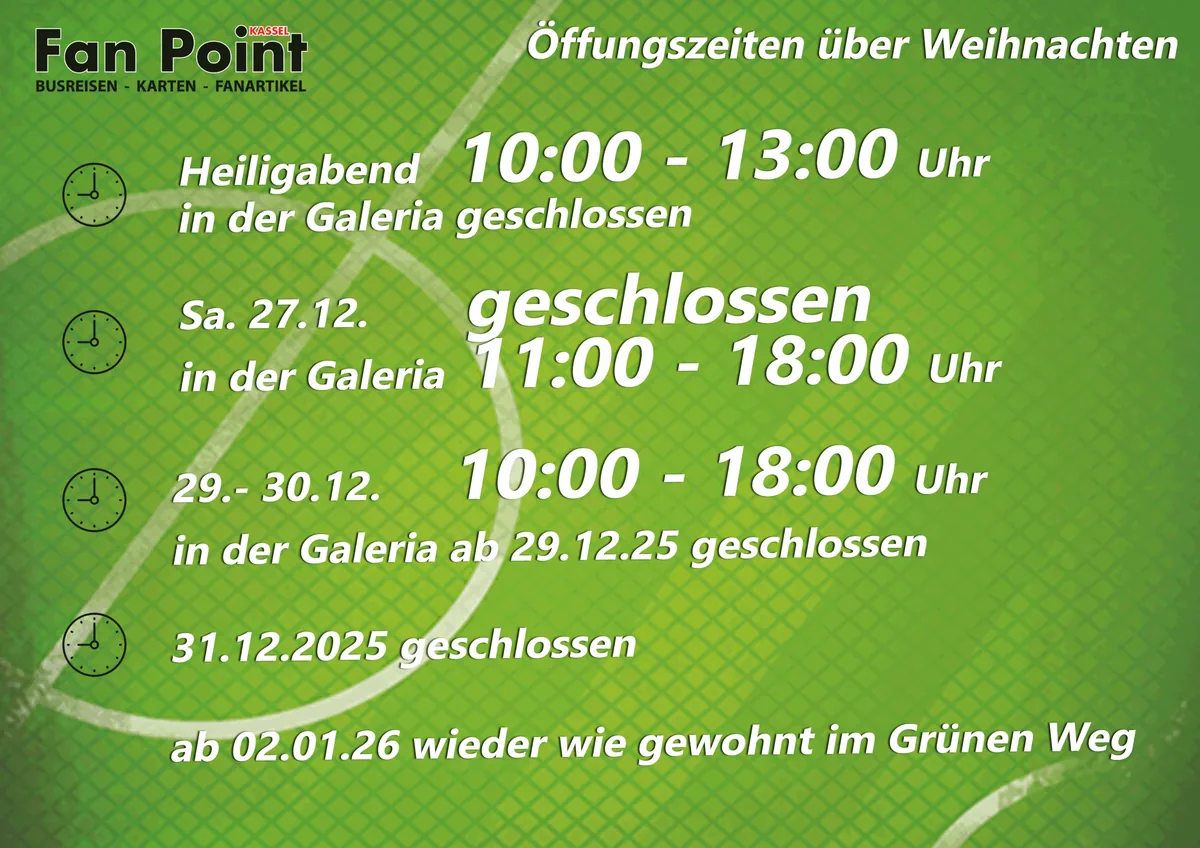 🎄 Unsere Öffnungszeiten über Weihnachten & den Jahreswechsel 🎄